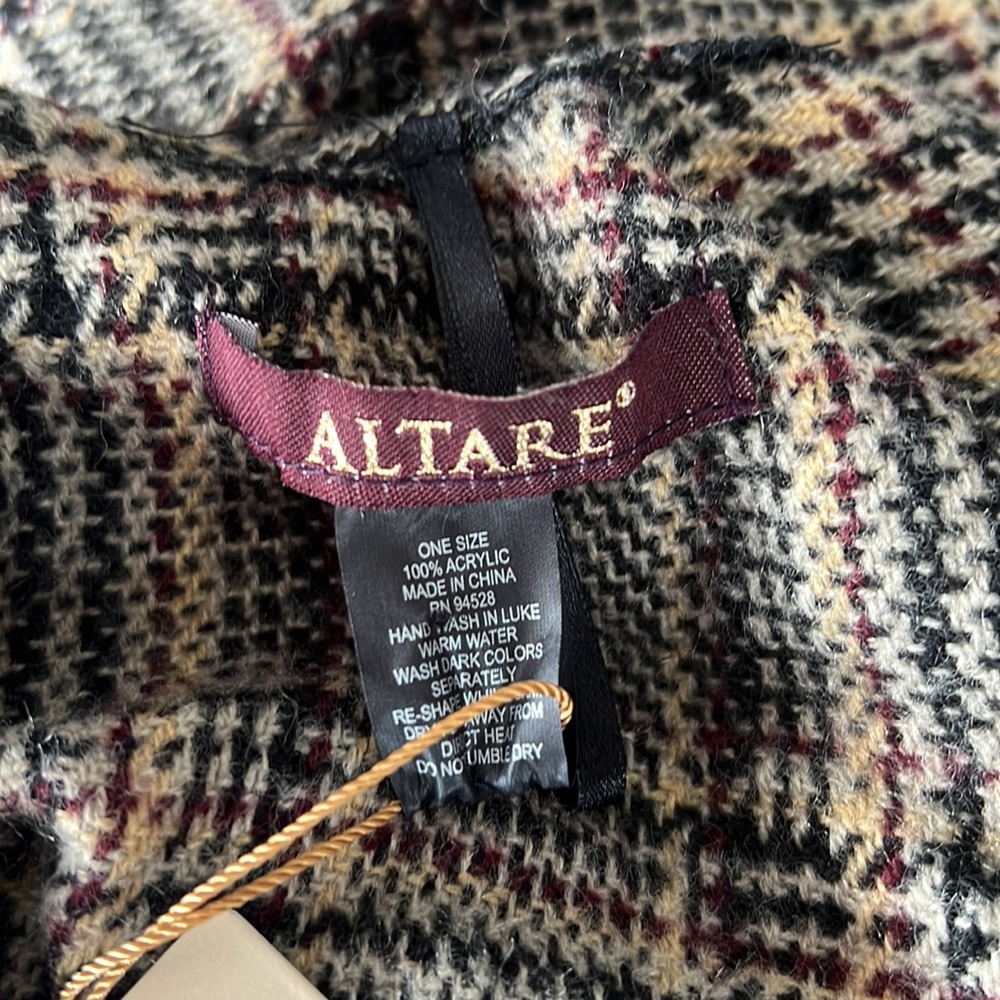 **FREE SHIPPING** Fall plaid, open front drape sweater - Picture 2 of 3